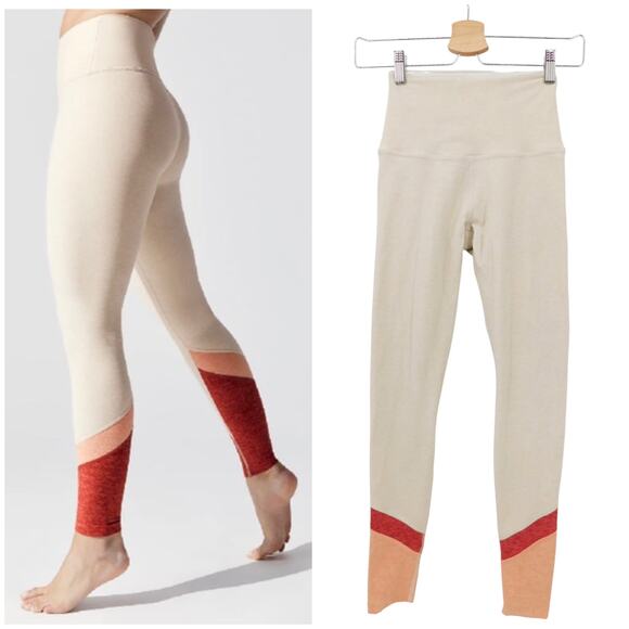 Beyond Yoga Women's Cream Colorblock High Waist Leggings‎ Size XS - Picture 1 of 5